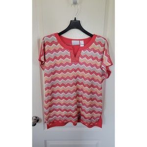 Women's Alfred Dunner Chevron Coral Shirt